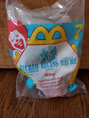 Vtg NEW 1998 McDonalds Happy Meal toy #7 Disney RECESS Mikey Figurine with Ball
